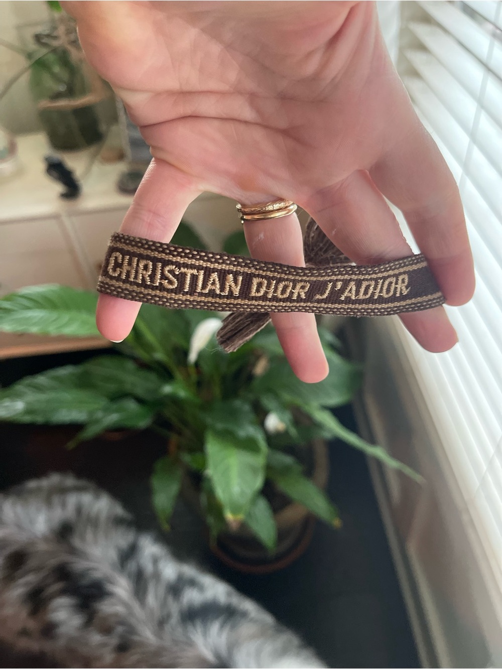 Dior Brown and Beige Christian Dior J'Adior Ribbon Bracelet